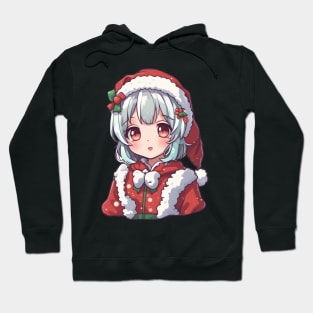 Cute christmas anime girl Hoodie